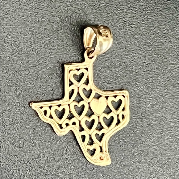 New Solid 14K Deep in the Heart of Texas Necklace Jewelry Charm Pendant - Picture 5 of 11